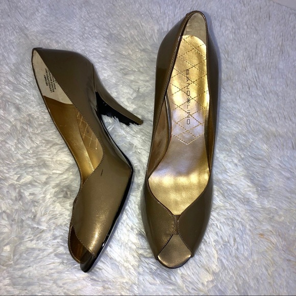 🇺🇸 New Bandolino Peep Toe Taupe Heels, Size 8.5 - Picture 4 of 8